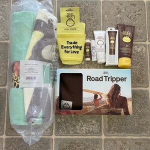 Sun Bum Road Tripper Sunscreen Set with Coastal Beach Towel